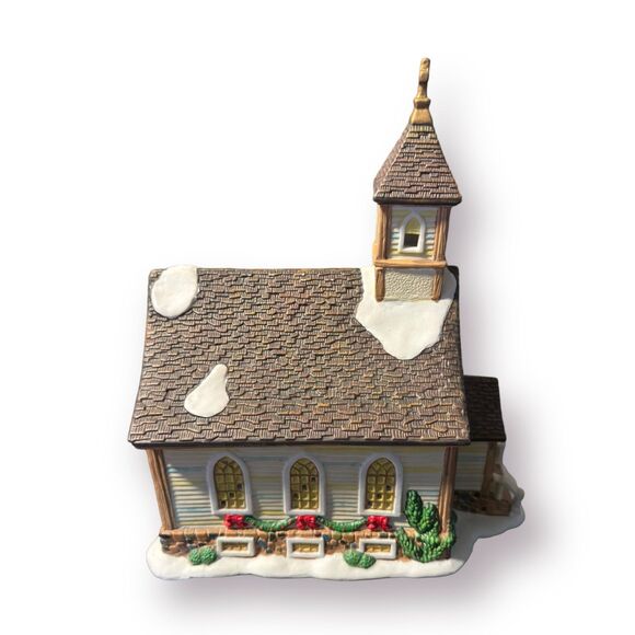 Santas Workbench Chapel Of Hope Church 2001 Christmas Village Lighted Building - Picture 6 of 11